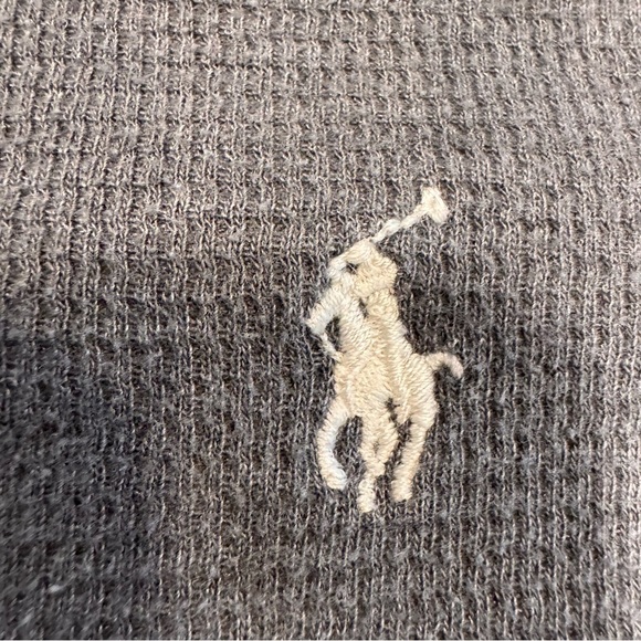 Polo Ralph Lauren Men's Grey Waffle Knit Thermal Crew-Neck Long Sleeve Shirt S - Picture 9 of 11